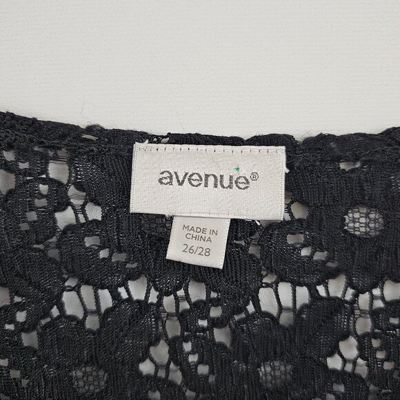 Avenue Black Lace Swim Cover Up 3/4 Sleeve 26/28 Beach Pool Cruise Resort Vacay - Picture 3 of 11